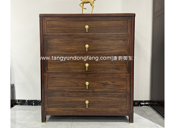 乌金木五斗柜储物101